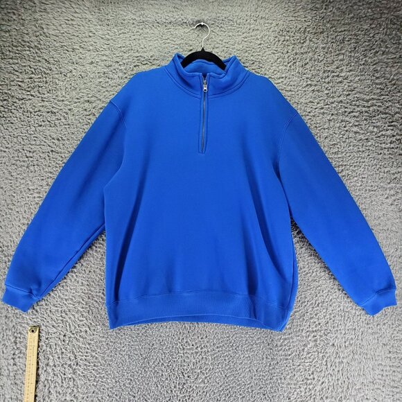 Top Of The World Shirt Mens XL Blue Half-Zip Sweatshirt Cotton Blend Casual Wear - Picture 1 of 8